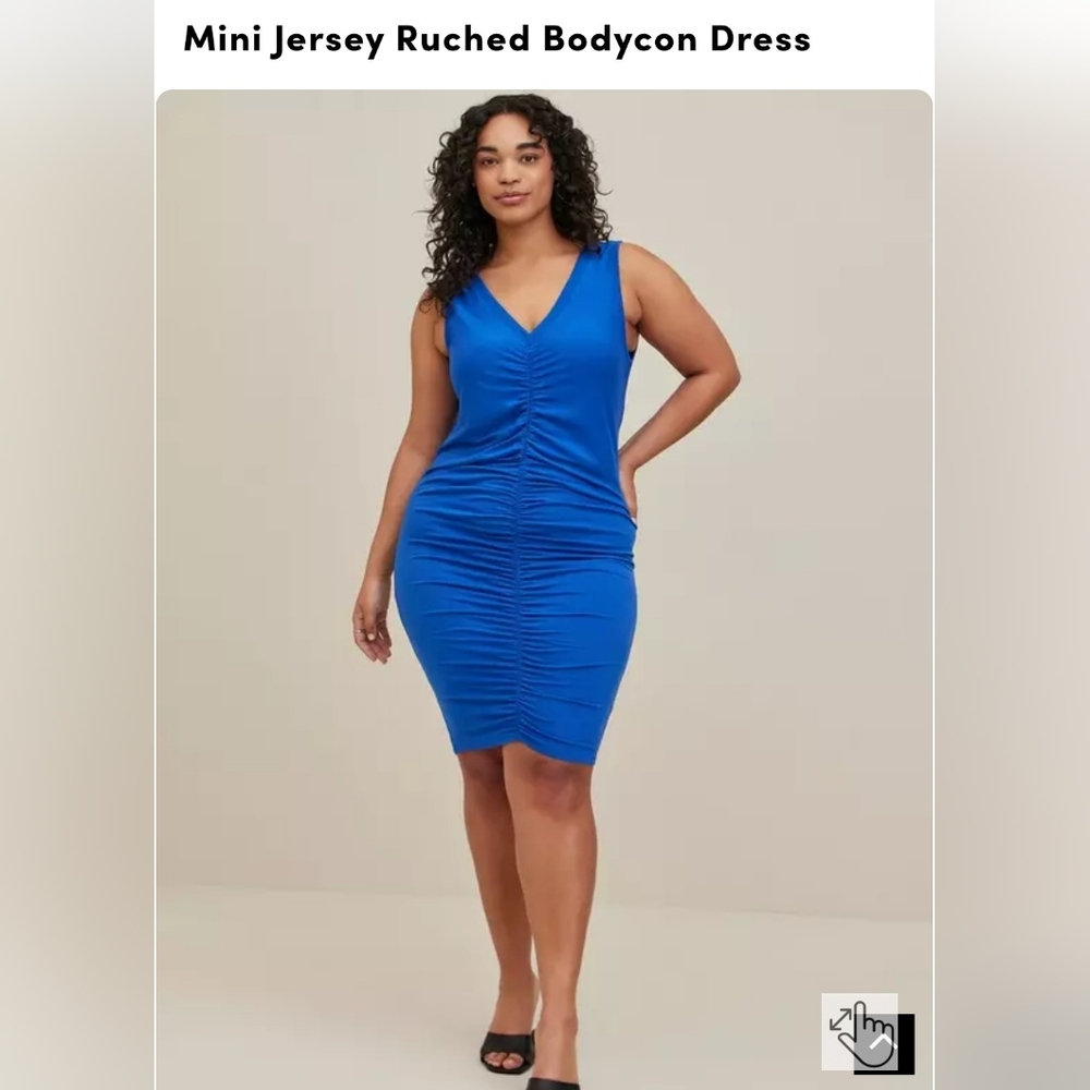 torrid Royal Blue Ruched Jersey Bodycon Mini Dress